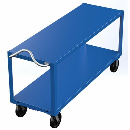 VESTIL Ergo Handle Cart - Extra Heavy Duty, Steel, 2 Shelves, 4000 lb DH-PH4-2472